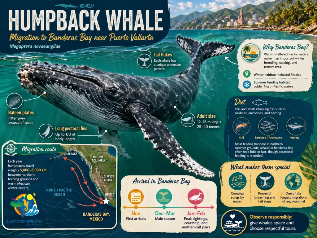 Humpback Whale migration to Banderas Bay and Puerto Vallarta
